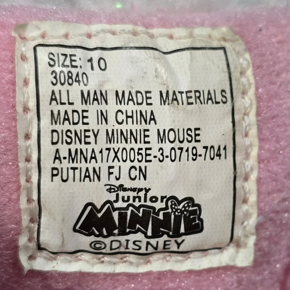 Girls Minnie Mouse Unicorn Pink Winter Snow Boots Size 10 Disney Shimmery Sequin